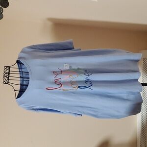 Kim Rogers blue cotton long t shirt size 3X